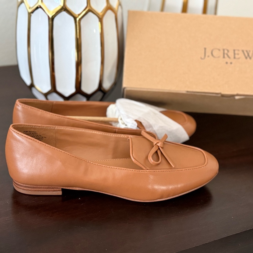 J. Crew Tan Leather Flats
